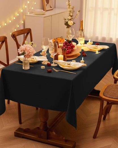 Pureegg Rectangle Linen Tablecloth Waterproof & Stain Resistant, Wrinkle-Free Table Cloth Adds Elegance and Protection, Ideal for Dining, Party, Wedding and Outdoor, 52 x 70 Inch, Sage Green