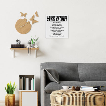Inspirational Farmhouse Canvas Print Wall Art Decor One Small Positive Thought in the Morning Can Change Your Whole Day Sign Painting Plaque Rustic Home Decoration (8 X 8 Inches, Framed)