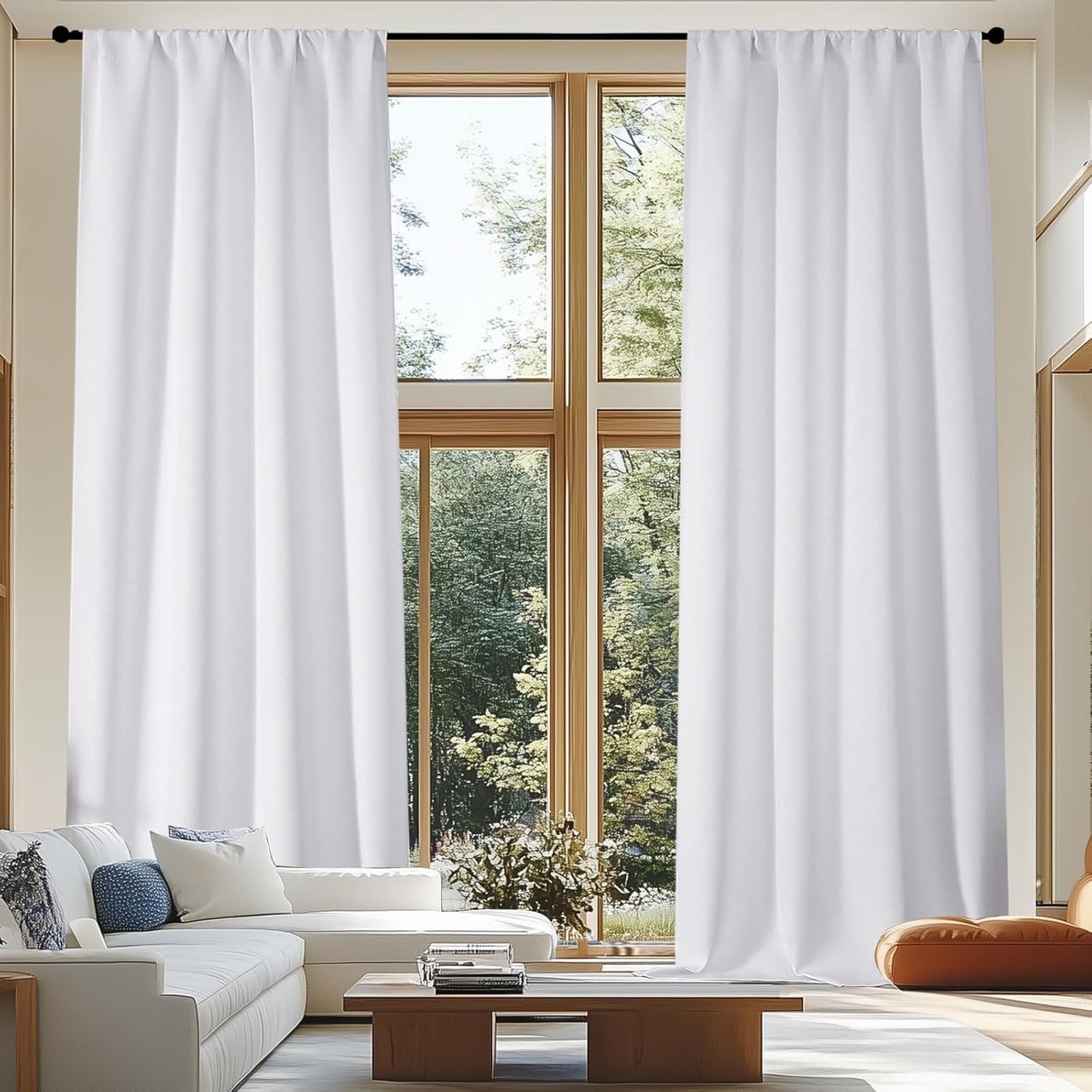 Simplebrand Ava Sage Green Blackout Curtains for Bedroom 63 Inch Length 2 Panels Set, Solid Thermal Insulated Energy Saving Rod Pocket Window Treatment Curtains Blackout Drapes, W40 x L63 Inch, Sage - Colors C