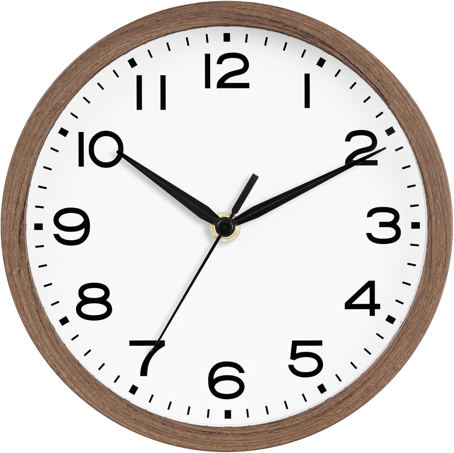 AKCISOT Wall Clock, Modern Small Wall Clocks Battery Operated 8 Inch, Silent Non-Ticking Analog Classic for Office, Home, Bathroom, Kitchen, Bedroom, School(Black)