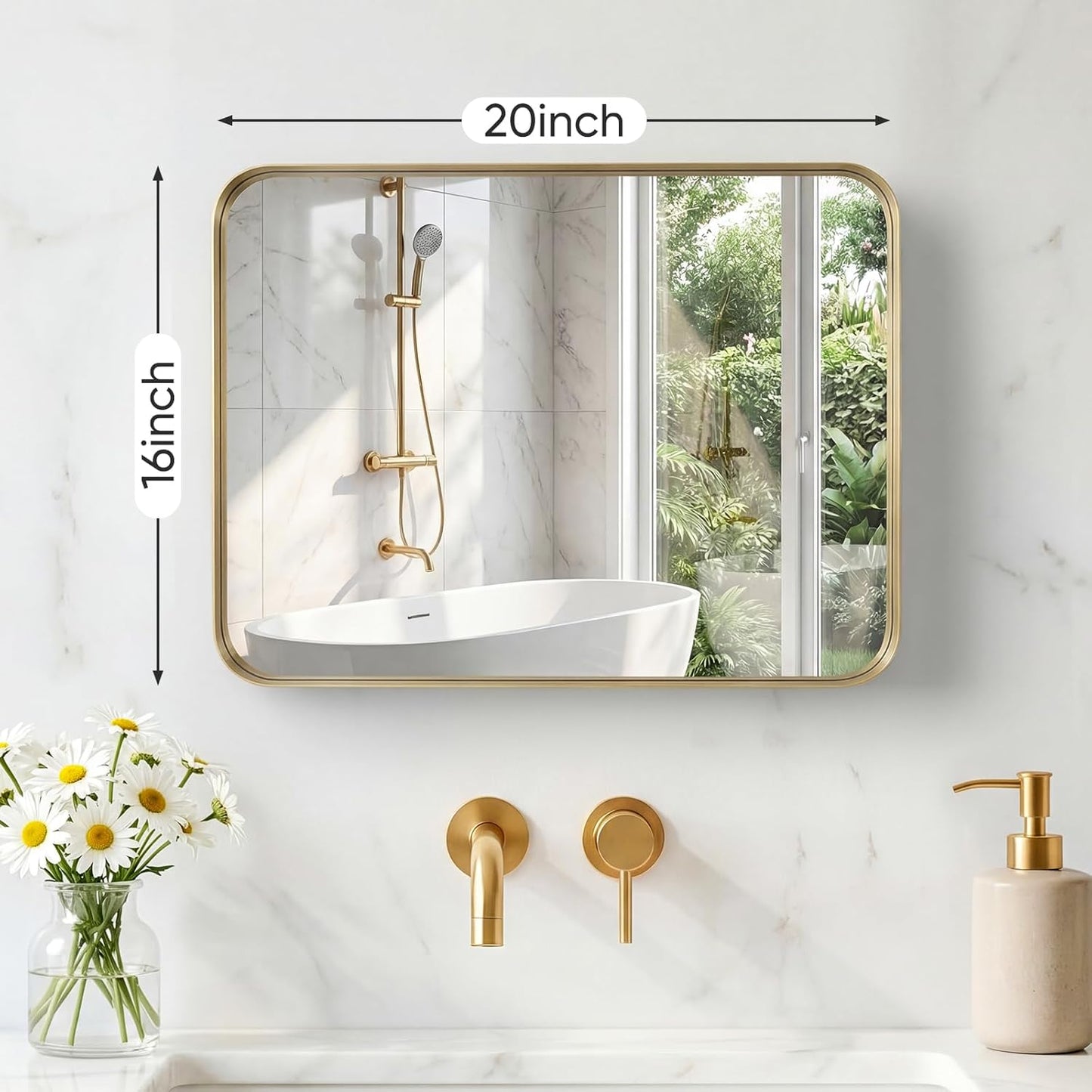 NEWBULIG Gold Round Wall Mirror 36 Inch, Bathroom Mirrors for Over Sink, Wall Decor for Bathroom, Entryway, Bedroom, Vanity