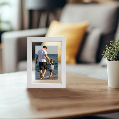 CORE ART 8x10 Floating Picture Frame,Double Plexglass Floating Frame for 5x7,4x6 Pictures,Wall or Tabletop Display,Black