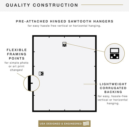 MCS Trendsetter 24x36 Poster Frame Black High-Gloss, Vertical & Horizontal Wall Hanging Large Picture Frame for Photos, Posters & Art Prints (1-Pack)