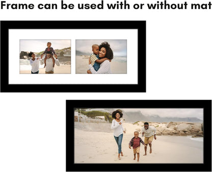 Americanflat 4x6 Collage Picture Frame with Shatter-Resistant Glass - Fits Five 4x6 Photos or Use as One 11x14 Picture Frame - Signature Collection - Collage Frames for Wall Display - Black