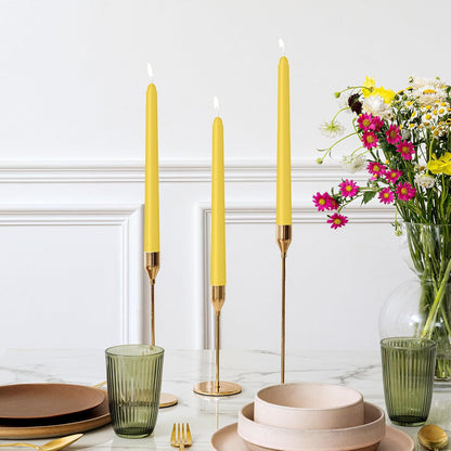 4 Pack Ivory Taper Candles - Taper Candles 10 Inch Dripless, Smokeless & Unscented - 8 Hours Long Burning - Hand Poured Tall Candlesticks - Ideal for Weddings, Dinner Parties, and Home Decor