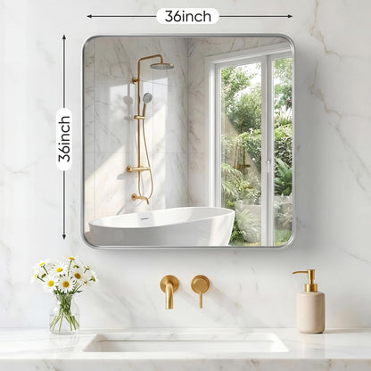 NEWBULIG Gold Round Wall Mirror 36 Inch, Bathroom Mirrors for Over Sink, Wall Decor for Bathroom, Entryway, Bedroom, Vanity