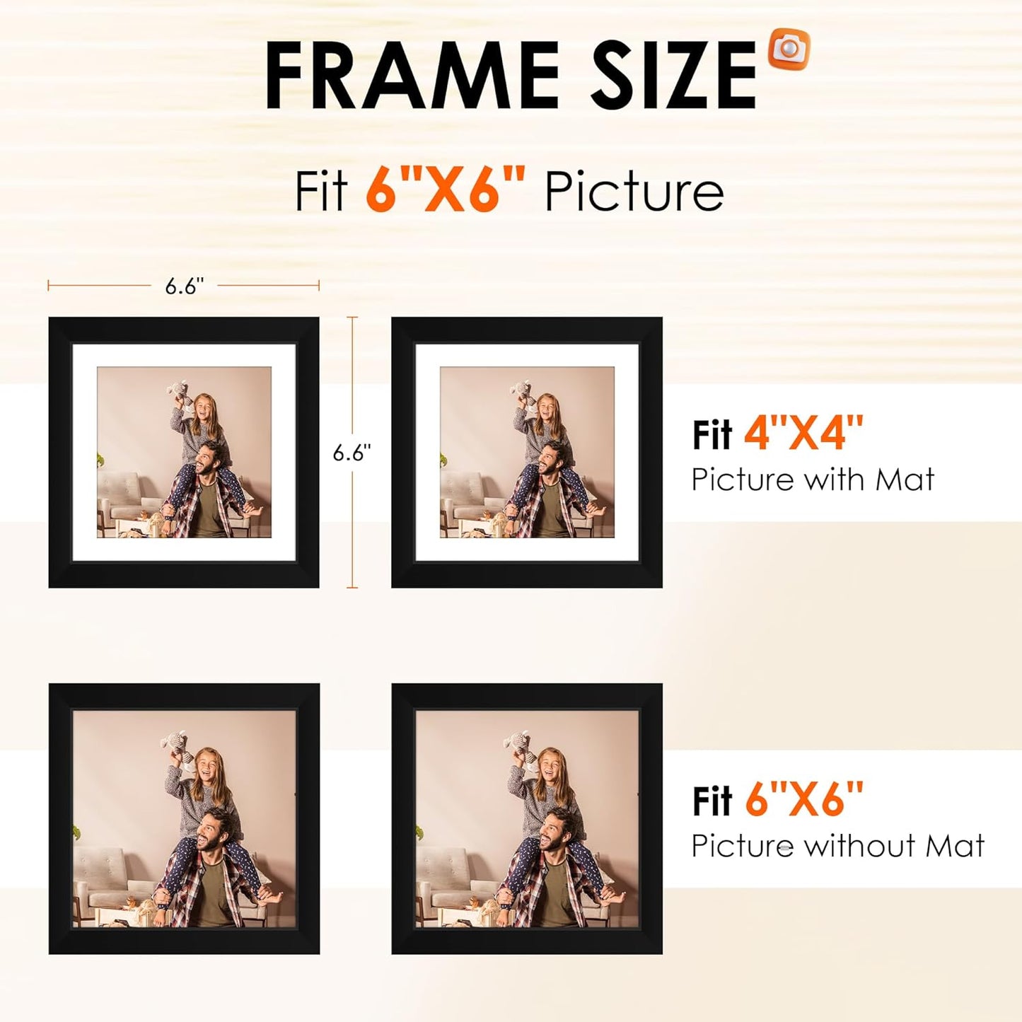 FIXSMITH 8x10 Picture Frame Set of 2, Photo Frame with HD Plexiglass, Display Pictures 5x7 with Mat or 8x10 Without Mat Multi Picture Frames Collage for Tabletop or Wall Display, Black