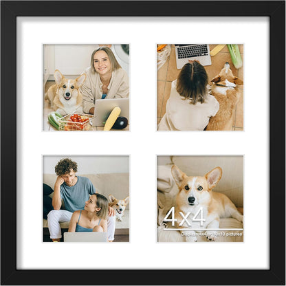 DUENPY 14x26 Collage Picture Frame 4x6 Collage Picture Frame Displays Twelve 4x6 inch Photos Available Horizontal Wall Mounting Display and Vertical Black - Colors A