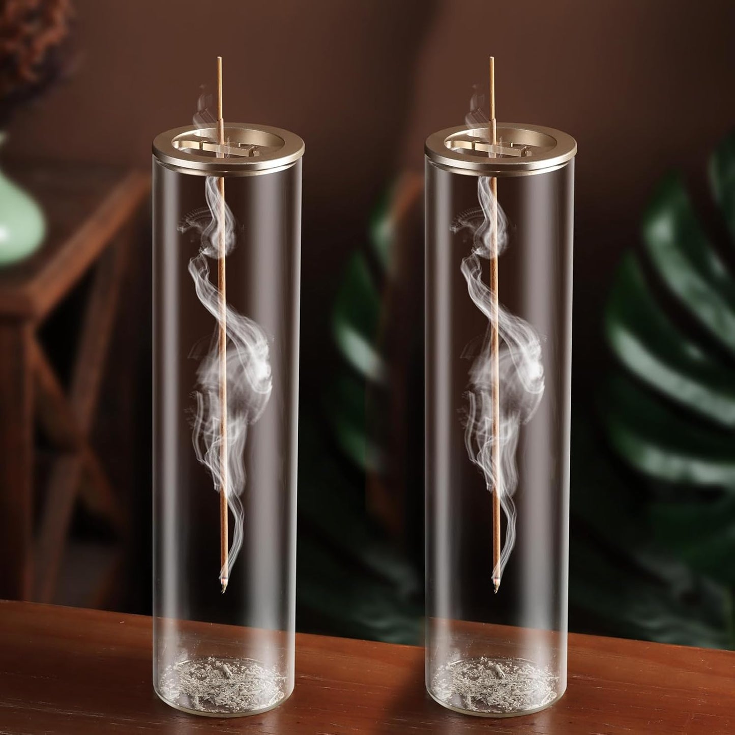 Eavida Incense Holder for Sticks [Anti-Ash Flying], Modern Insence-Stick Burner Holder with Removable Glass Ash Catcher, for Home Decor Yoga Meditation