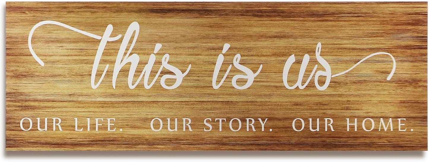 Jetec This Is Us Wall Sign Wooden Family Wall Plaques Inspiration Sign Farmhouse Entryway Rustic Plaques Art with Quotes for Living Room Bedroom Christmas Decorations(Antique White)