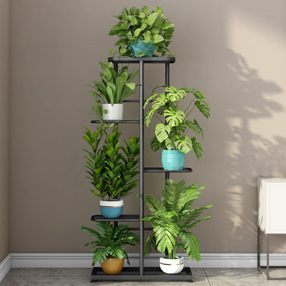 LINZINAR Plant Stand Indoor Outdoor Corner 4 Tier Metal Plant Shelf Patio Plant Rack for Garden Corner Balcony Living Room