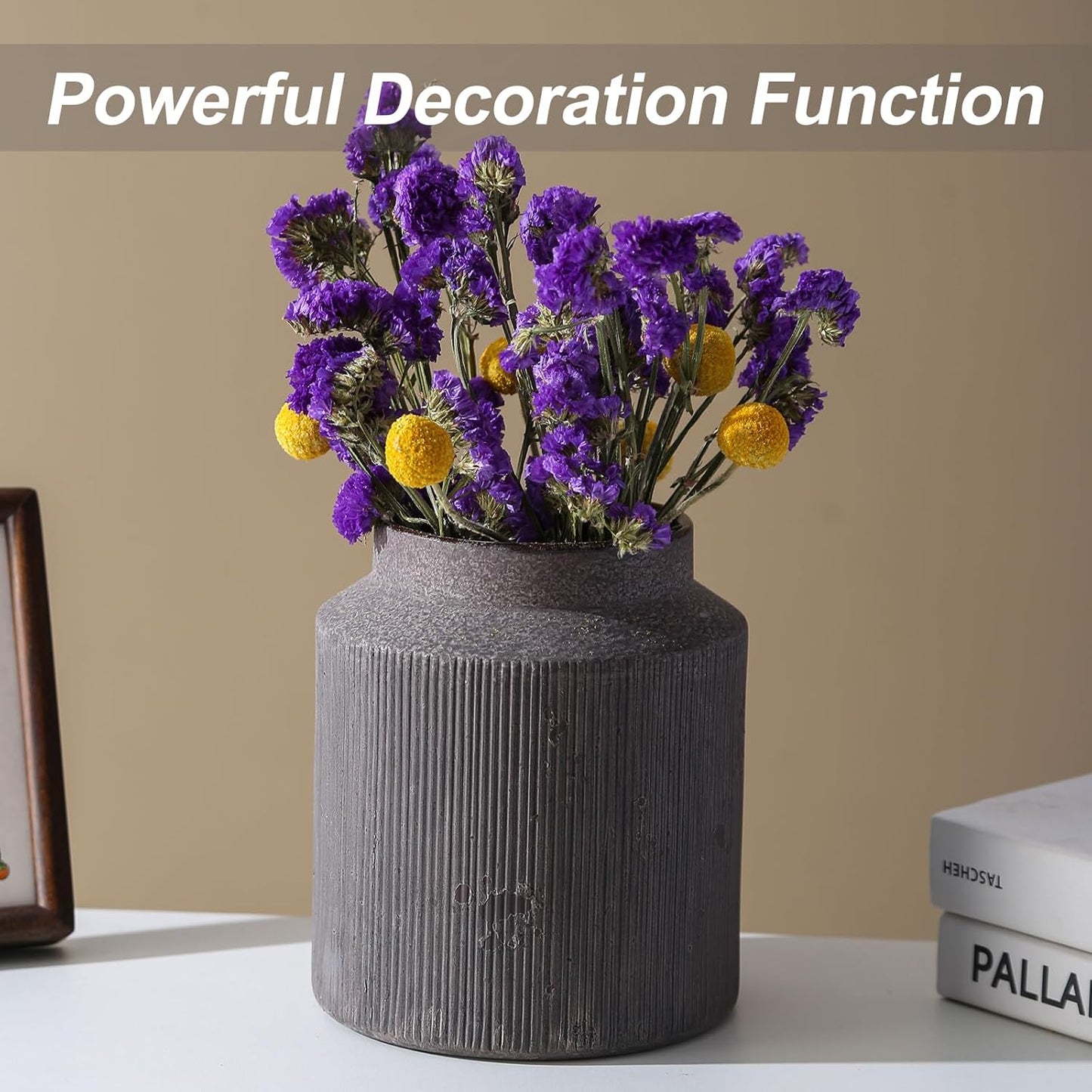 Rustic Vases for Home Decor. Ceramic Vase for Dining Table Decor. Terracotta Decorative Vase 6.1IN. ZSHLXM