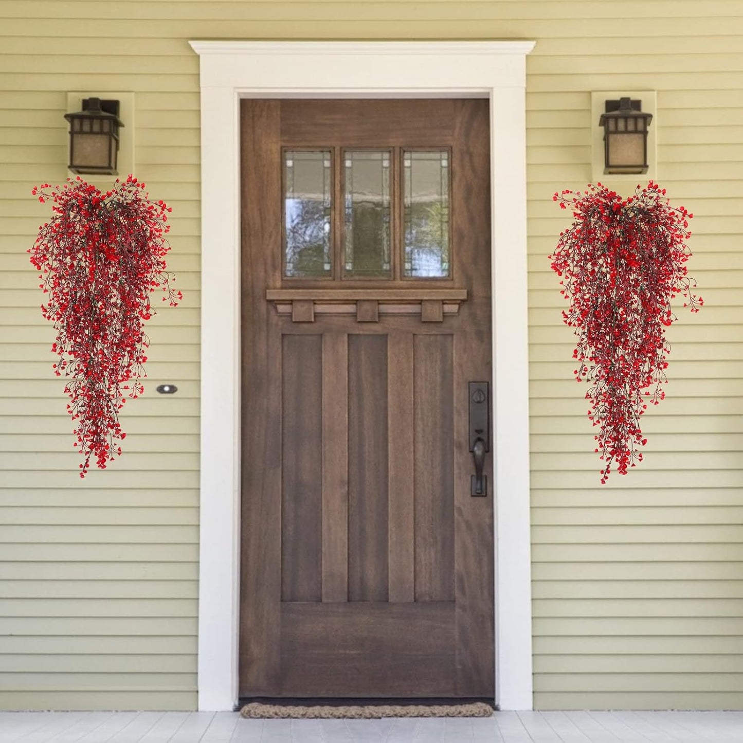RECUTMS Fake Hanging Plants Artificial Ferns for Outdoor Hanging Faux Plants Vine Ivy Faux Fern Hanging Vines Wall Plants for Home Garden Party Wedding Decor (White 4P)