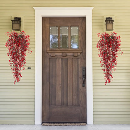 RECUTMS Fake Hanging Plants Artificial Ferns for Outdoor Hanging Faux Plants Vine Ivy Faux Fern Hanging Vines Wall Plants for Home Garden Party Wedding Decor (White 4P)