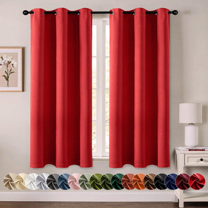 MIULEE Blackout Curtains for Bedroom Living Room 2 Panels, Thermal Insulated Room Darkening Drapes Grommet Noise Reducing Light Blocking Window Treatments 63 Inches Long 40x63 Inch Black - Colors A