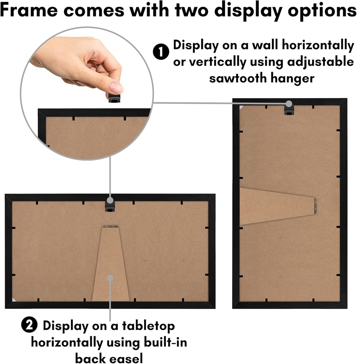 Americanflat 12x18 Poster Frame with Shatter-Resistant Glass - Signature Collection - Gallery-Style Frames Made of Engineered Wood - Photo Frame for Wall Display - Black - Colors C