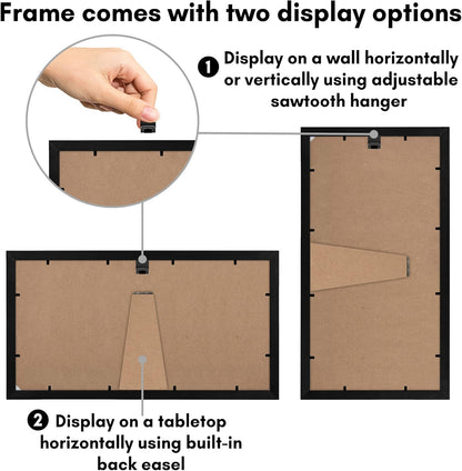Americanflat 12x18 Poster Frame with Shatter-Resistant Glass - Signature Collection - Gallery-Style Frames Made of Engineered Wood - Photo Frame for Wall Display - Black - Colors C
