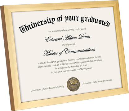 upsimples Certificate Frame with High Definition Glass, 8.5 by 11 Picture Diploma Document Frames for Wall and Tabletop, Black 5 Pack