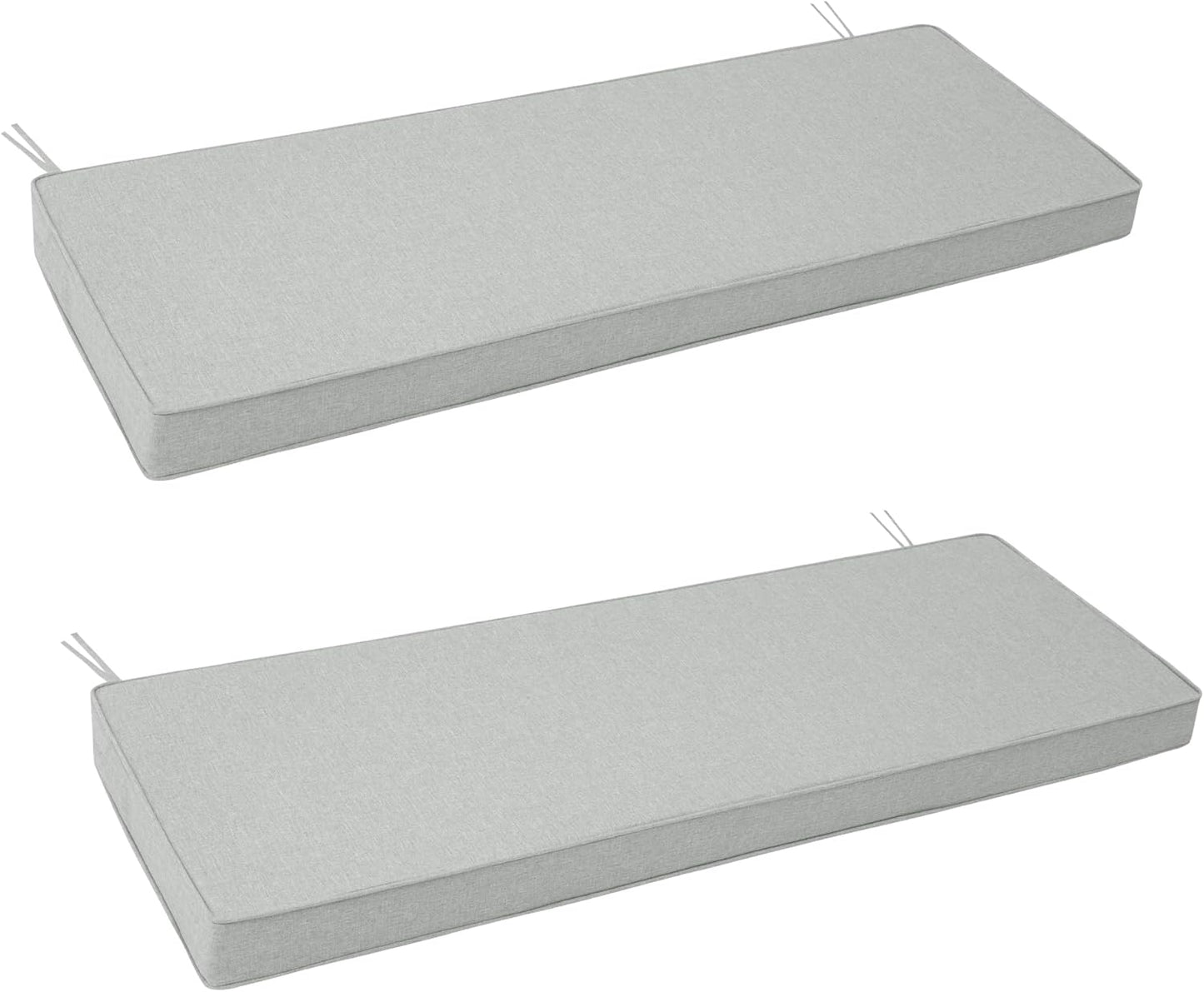 Outdoor Bench Cushion, Water-Resistant & Fade-Resistant, Porch Swing Cushions with Ties, Patio Furniture Seat Pads for Garden Loveseat Settee, Removable Cover Non-Slip Bottom, 48 x 16 Inch, Natural