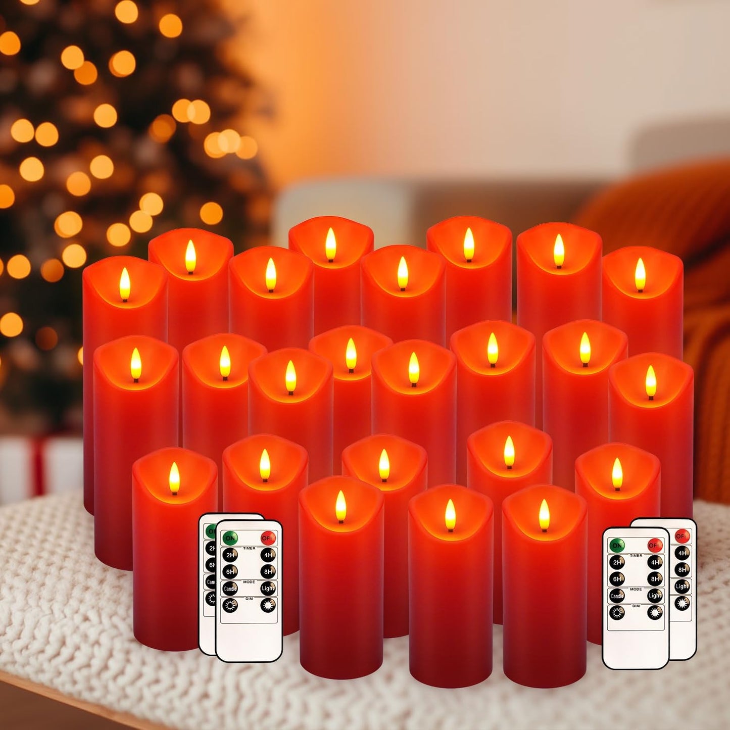 48- Pack of 3 Sizes of LED Flameless Candles.This Candle is Suitable for café, Fancy Restaurant, Bookstore and Other Scenes to Create a Relaxing and Romantic Atmosphere.