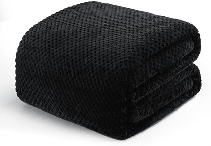 Exclusivo Mezcla Fleece Throw Blanket Extra Large, Super Soft and Warm Blankets for Couch, Sofa and Bed Waffle Textured, Cozy, Fuzzy and Lightweight (Slate Blue, 50x70 Inches)