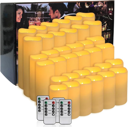 48- Pack of 3 Sizes of LED Flameless Candles.This Candle is Suitable for café, Fancy Restaurant, Bookstore and Other Scenes to Create a Relaxing and Romantic Atmosphere.