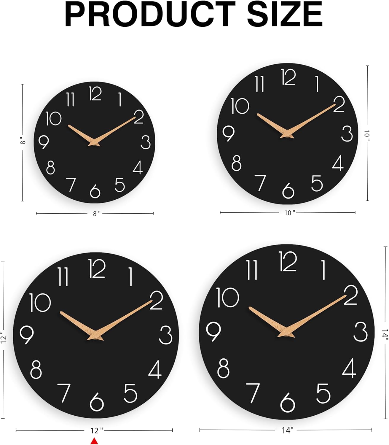 cicininc Wall Clock, Gray Silent Non-Ticking, Decorative Battery Operated Wall Clocks for Bedroom, Kitchen, Home, Office, School, Hotel (8 Inch)