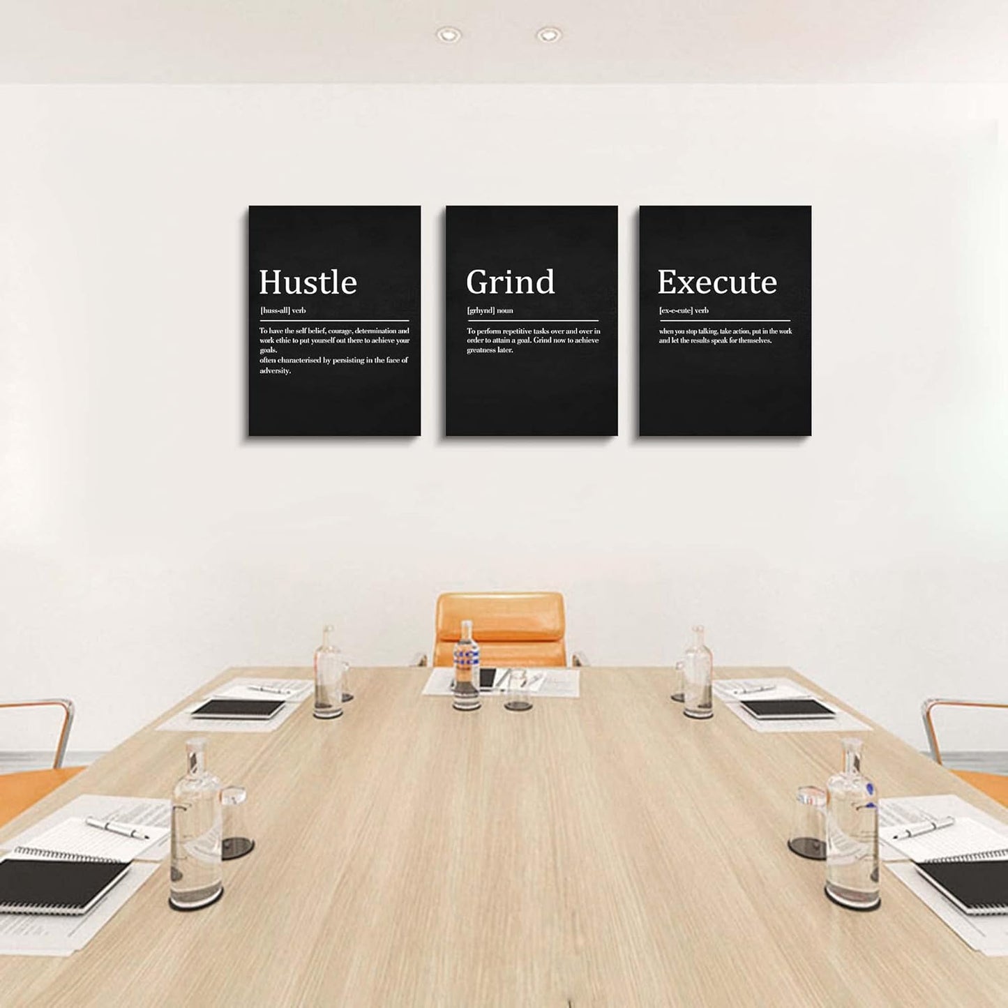 Inspirational Canvas Painting Wall Art -EPHANY ART,Mindset Quotes Prints, Success Framed Entrepreneur Poster Positive Quotes Wall Poster for Home Office Workplace (M-3pcs,12x16inchx3pcs)