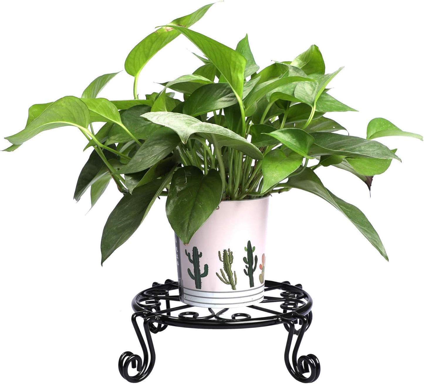 12"x3.1" Black Plant Stand for Flower Pot Heavy Duty Potted Holder Indoor Outdoor Metal Rustproof Iron Garden Container Round Supports Rack for Planter Bronze,Pumpkin Stand Outdoor