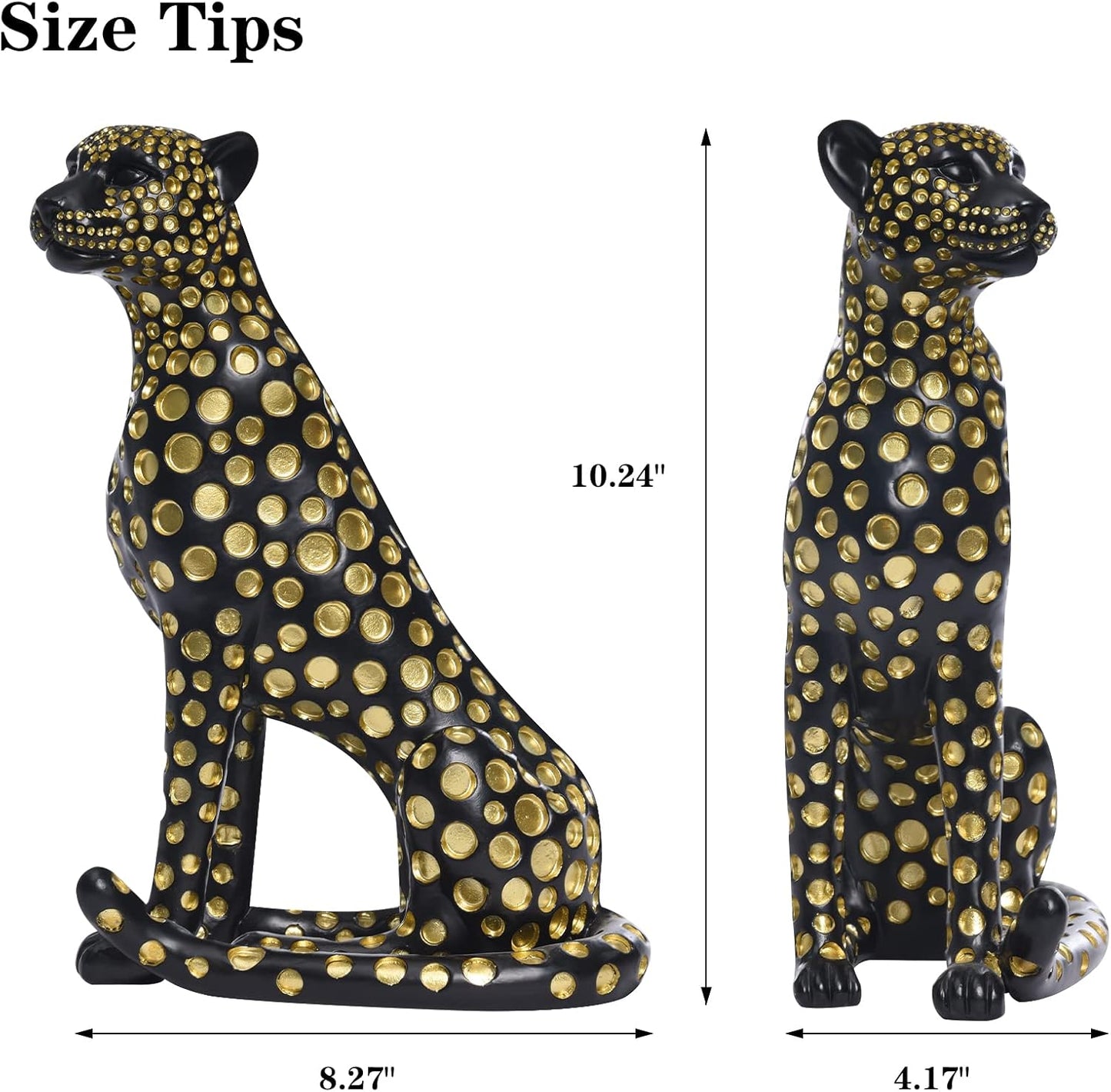 Quoowiit Bird Figurine, Modern Sculpture and Statues for Home Decor, Animal Statues for Bookshelf, Table, Entryway, Fireplace, Resin Decorative Sculpture with Chic Polka Dots Art Design (White)