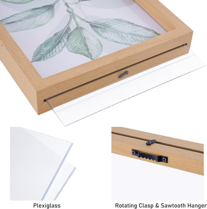 CORE ART 8x10 Floating Picture Frame,Double Plexglass Floating Frame for 5x7,4x6 Pictures,Wall or Tabletop Display,Black
