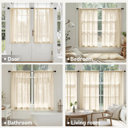 MIULEE White Sheer Curtains 84 Inches Long, 4 Panels Set, Light Filtering Rod Pocket Voile Drapes for Living Room and Bedroom, Airy Soft Fabric Window Treatments, 42 x 84 Inches