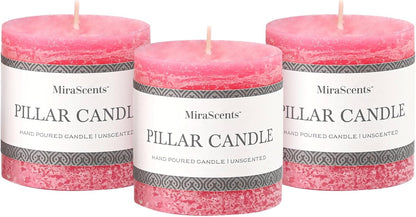 3x6 Inch Sage Green Pillar Candles Set of 3 - Unscented Spring, Long Clean Burning, Large Smokeless Dripless for Home Decor, Dinner Table, Bathroom, Rustic Decor
