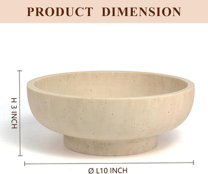 YMXYJM Large Decorative Bowl, Modern Handicraft Resin Bowls for Home Decor, Decorative Fruit Bowl for Kitchen Counter, Stylish Key Bowl for Entry Table, Artificial Stone Resin Beige