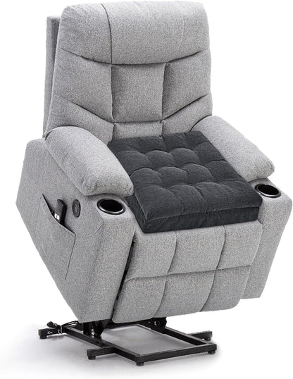 Recliner Cushions for Elderly, 20x20x5 Inch Thick Chair Cushion Patent Design Soft Tufted Dual Layer Booster Seat Cushions for Seniors Recliner Risers Taupe 1P