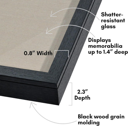Americanflat Front Opening 11x14 Shadow Box Frame with Shatter-Resistant Glass - Silhouette Collection - Shadow Box Display Case for Tabletop and Wall Display - Black