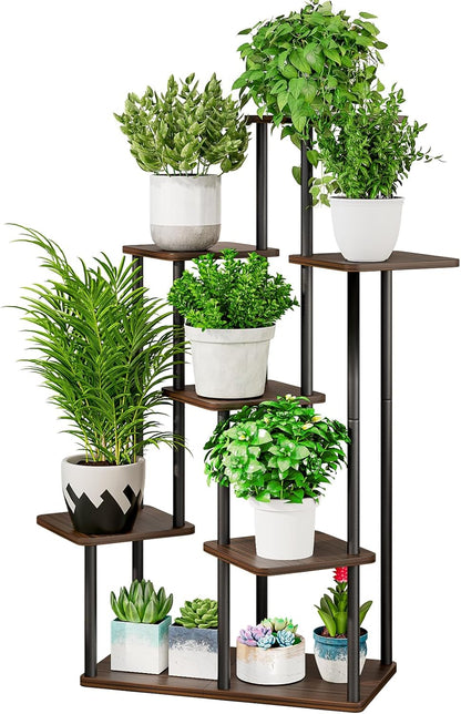 AZERPIAN Plant Stand 5 Tier Indoor Metal Flower Shelf for Multiple Plants Corner Tall Flower Holders for Patio Garden Living Room Balcony Bedroom, Black (5 Tier-Black)