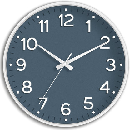 Roymnie Wall Clock Green, Silent Wall Clocks Battery Operated 8 Inch-Modern Non Ticking Analog Clock Decorative for Kitchen Office Bathroom Bedroom(Gold)