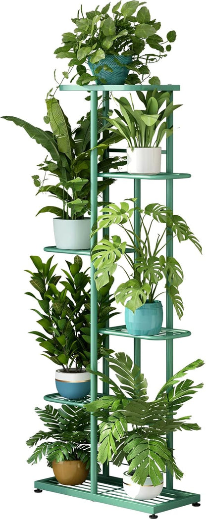 LINZINAR Plant Stand Indoor Outdoor Corner 4 Tier Metal Plant Shelf Patio Plant Rack for Garden Corner Balcony Living Room