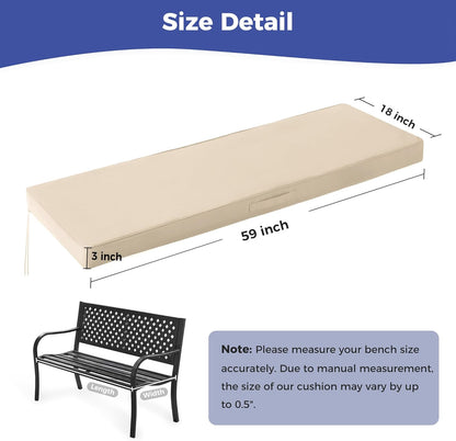 IPYNBAP Outdoor Bench Cushions for Outdoor Furniture, 48x18x3 Inch, Waterproof Bench Pillow, Fade Resistant Long Bench Seat Pads for Garden, Indoor, Porch Swing, Navy Blue