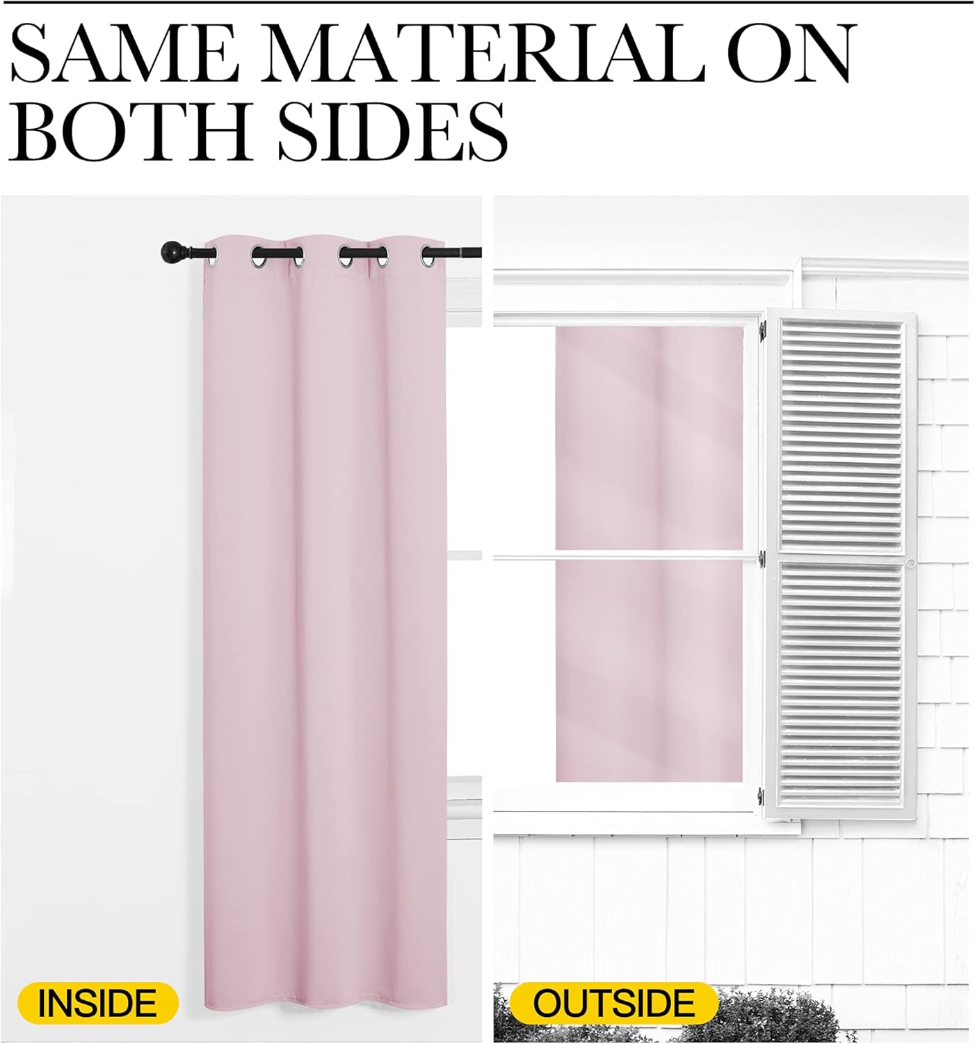 NICETOWN Halloween Pitch Black Solid Thermal Insulated Grommet Blackout Curtains/Drapes for Bedroom Window (2 Panels, 42 inches Wide by 63 inches Long, Black) - Colors B
