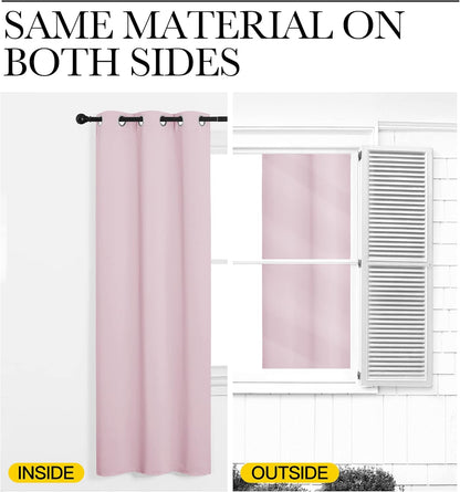 NICETOWN Halloween Pitch Black Solid Thermal Insulated Grommet Blackout Curtains/Drapes for Bedroom Window (2 Panels, 42 inches Wide by 63 inches Long, Black) - Colors B