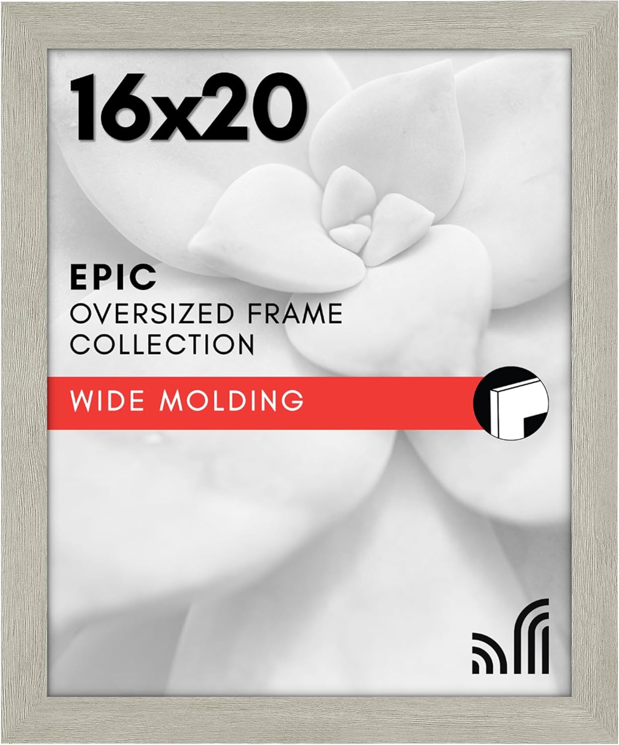 Americanflat 16x20 Picture Frame with Polished Plexiglass - Black Picture Frame - Wide Photo Frames Made of Engineered Wood for Vertical or Horizontal Wall Display - Epic Collection - Black - Colors B