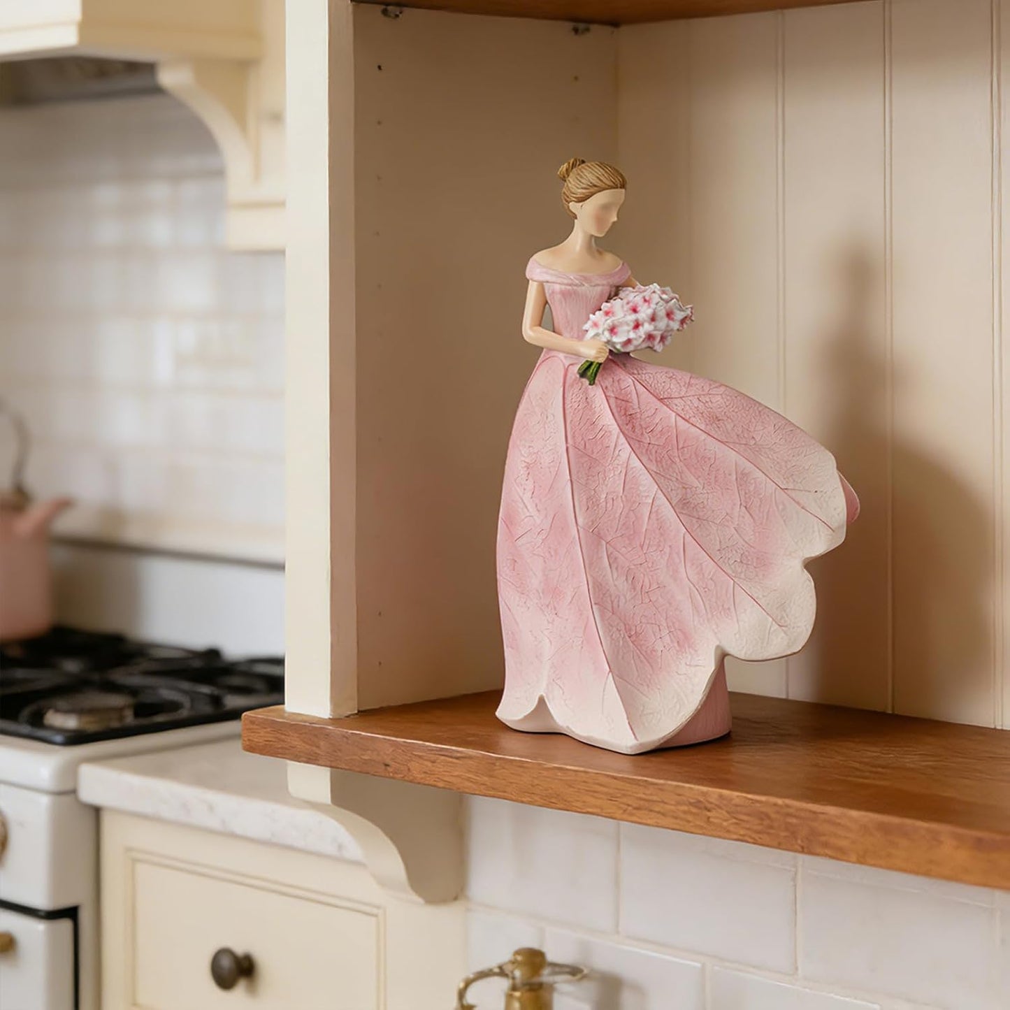 Guichifun Fairy Statue Collection Home Decoration - Leaf Angel Girls Resin Modern Table Decor for Living Room Office Sculpture Decor for Women Indoor Rustic Figurines Gift 5 x 3 x 7.5 Inch