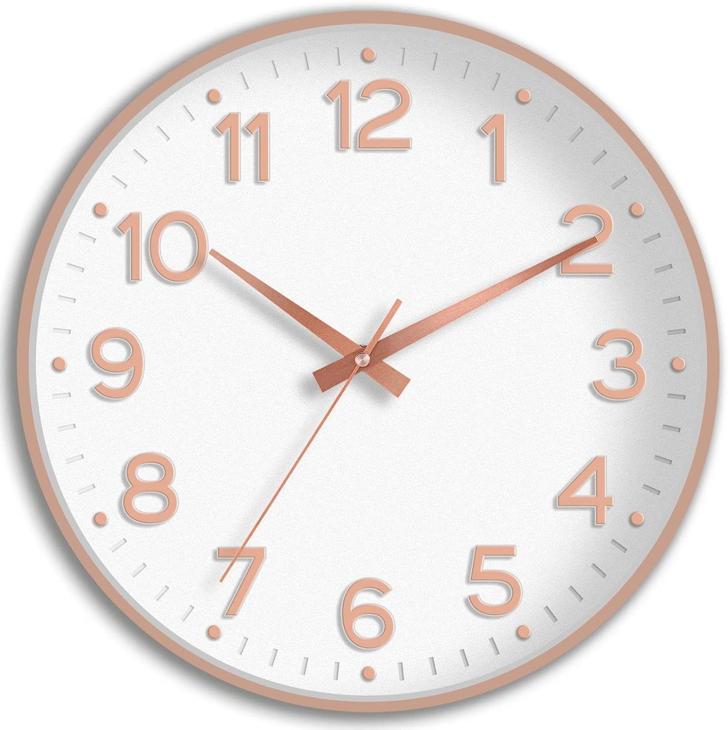 Roymnie Wall Clock Green, Silent Wall Clocks Battery Operated 8 Inch-Modern Non Ticking Analog Clock Decorative for Kitchen Office Bathroom Bedroom(Gold)