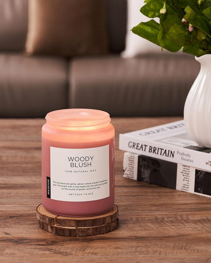 M&SENSE Eucalyptus & Mint Scented Jar Candle, Large 19.4oz Natural Soy Wax, 110-Hour Long Lasting Non-Toxic Clean Burning, Fresh Smelling Home Aromatherapy for Spa Stress Relief, Gifts for Men Women
