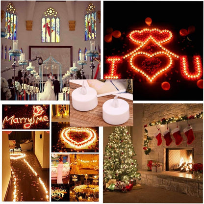 Nancia 100PACK Flameless LED Tea Lights Candles, Realistic and Bright Flickering Long Lasting 200Hours Battery-Powered, Ideal Party, Wedding, Birthday, Gifts Home Decoration Warm Yellow