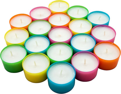 Stonebriar 96 Pack Multicolor Unscented 6 to 7 Hour Long Burning Tea Light Candles