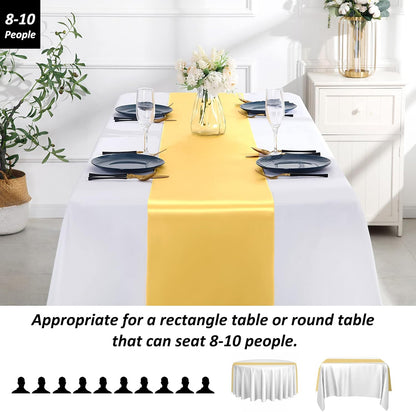 SiinvdaBZX 4 Pcs Royal Blue Satin Table Runner 12 x 108 inches Long, Bright Smooth Satin Wedding Table Runner Decorations for Birthday Parties, Buffet, Banquets, Graduations, Engagements
