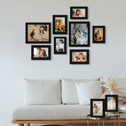 LUCKYLIFE Picture Frames Collage Wall Decor 10-Pack, Gallery Wall Frame Set with 8x10 5x7 4x6 Frames in 3 Different Finishes
